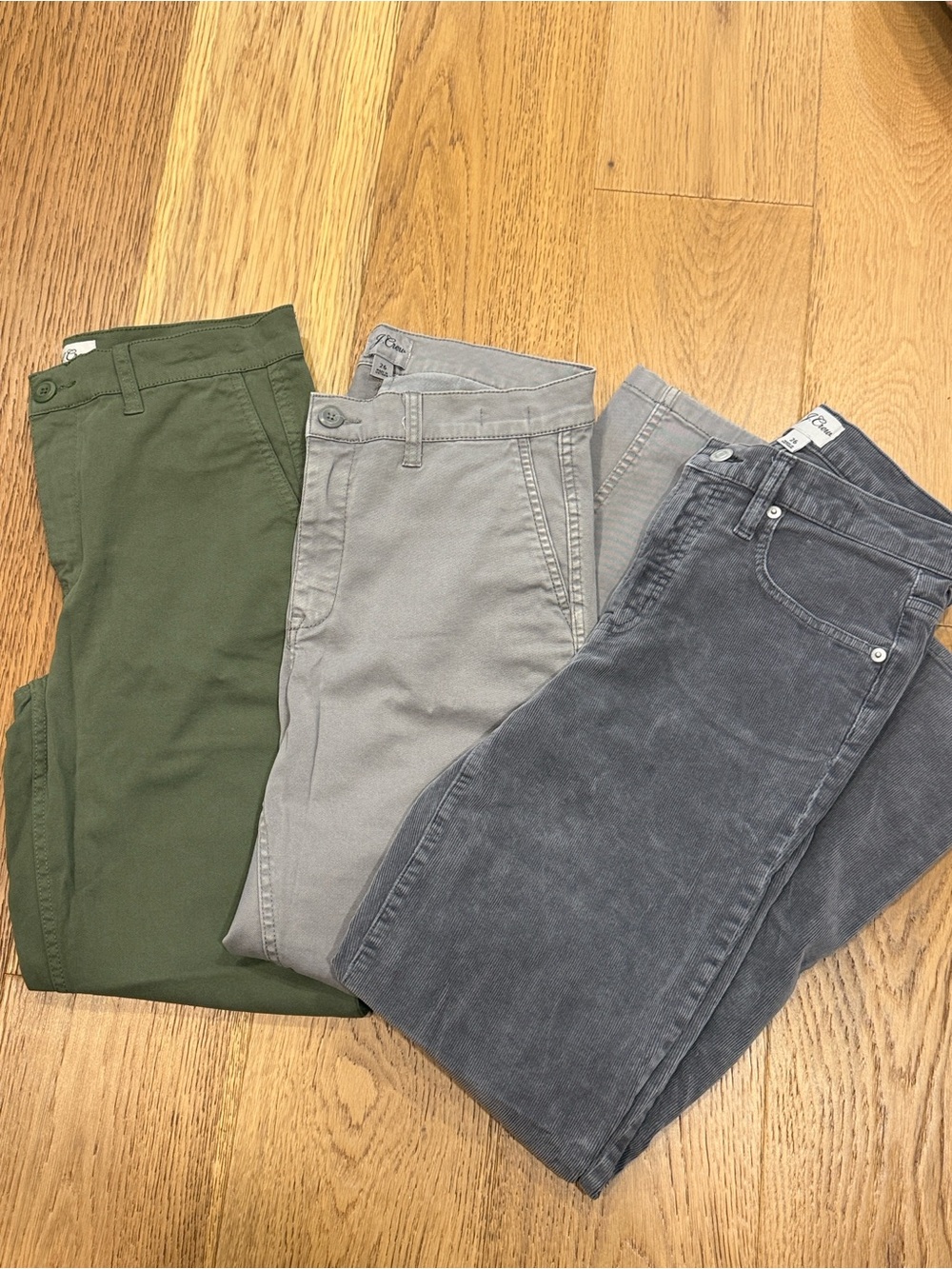 *J.Crew Vintage Slim Straight Pants Bundle Size 26 3 pcs Gray Charcoal Corduroy
